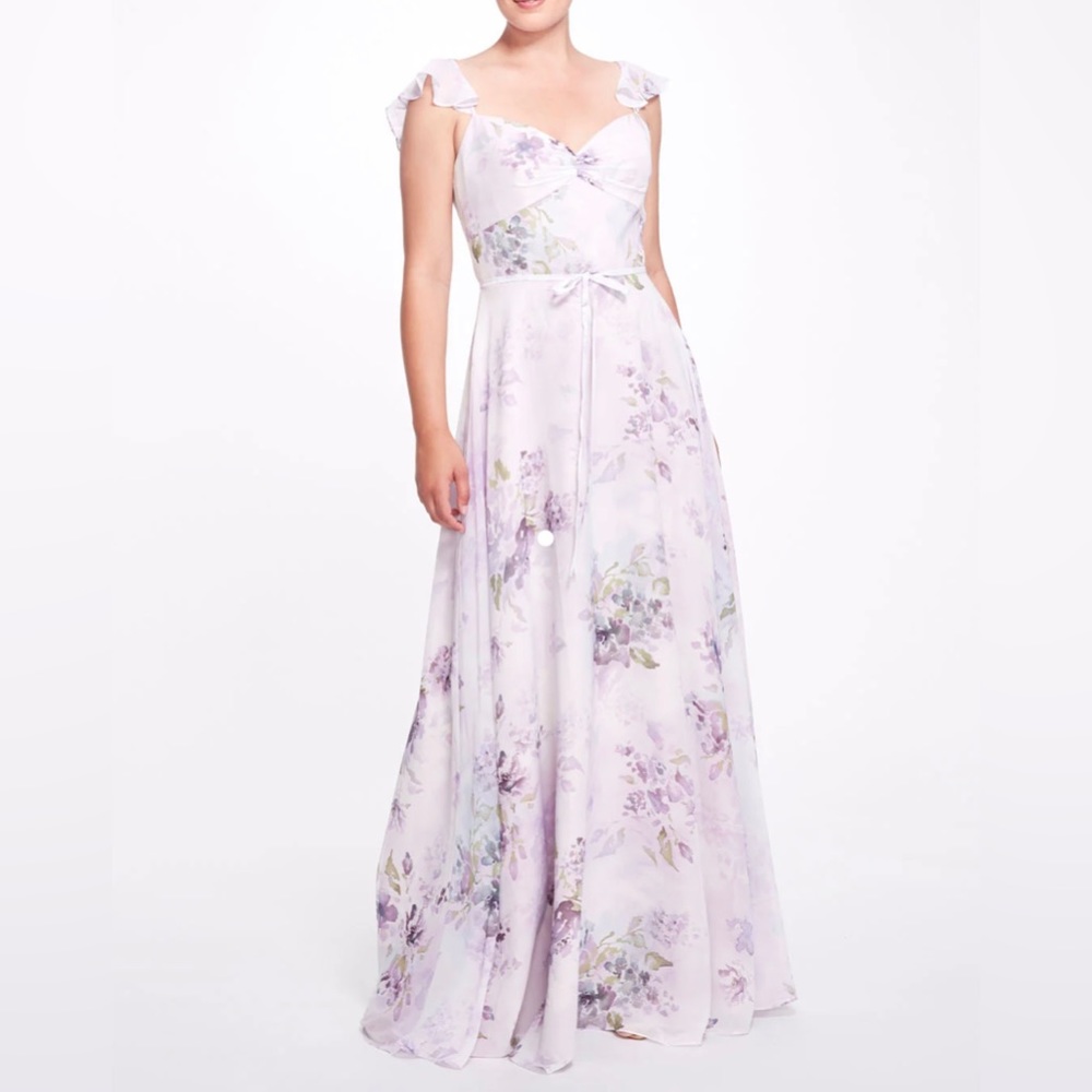 Lilac Floral Marchesa Dress